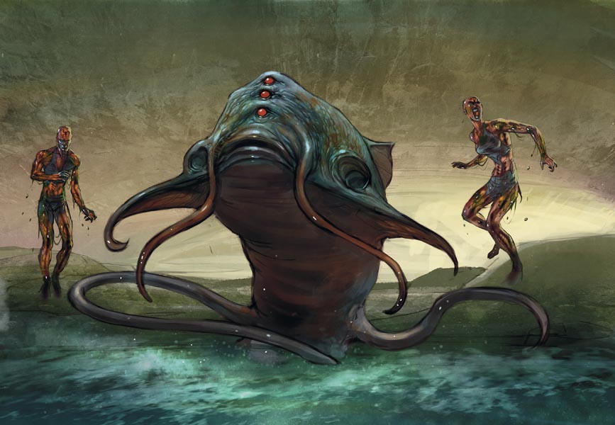 Un aboleth et ses exclaves Un aboleth et ses exclaves