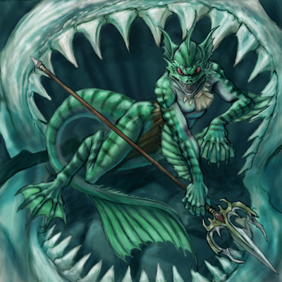 //A sahuagin priestess.//