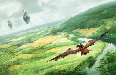 Cavalier Faucon-dragon au dessus de l'Aundair Cavalier Faucon-dragon au dessus de l'Aundair