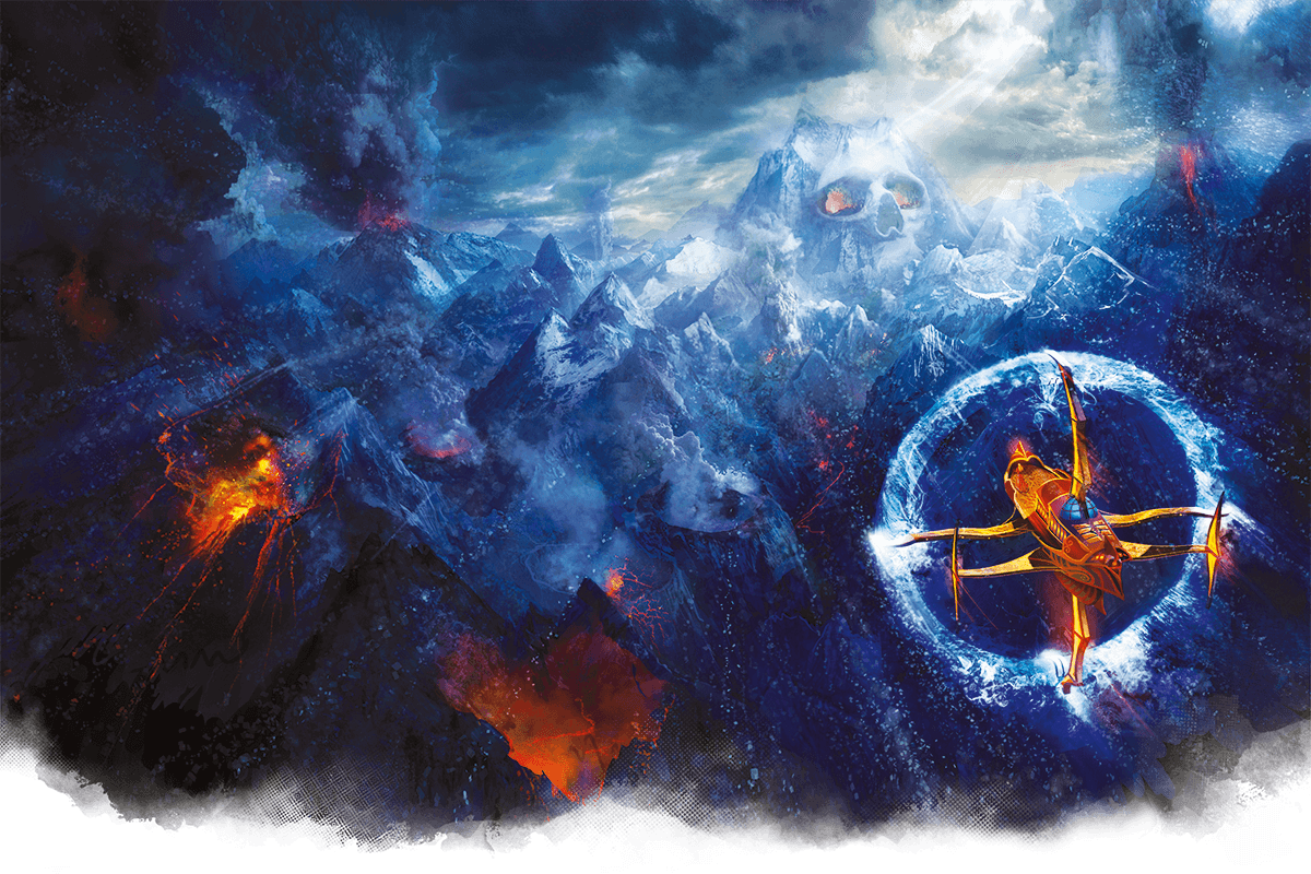 Un aéronef élémentaire volant au dessus de Givre-Féroce Un aéronef élémentaire volant au dessus de Givre-Féroce