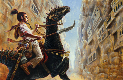 Un hobbit sur son Courseur au Point de Rassemblement Un hobbit sur son Courseur au Point de Rassemblement