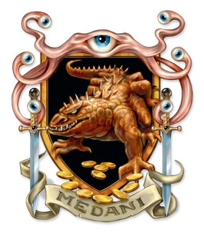 Armoiries de la Maison Médani avec un basilic