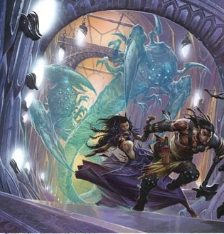 Two heroes flee from two pursuing Quorien Two heroes flee from two pursuing Quorien