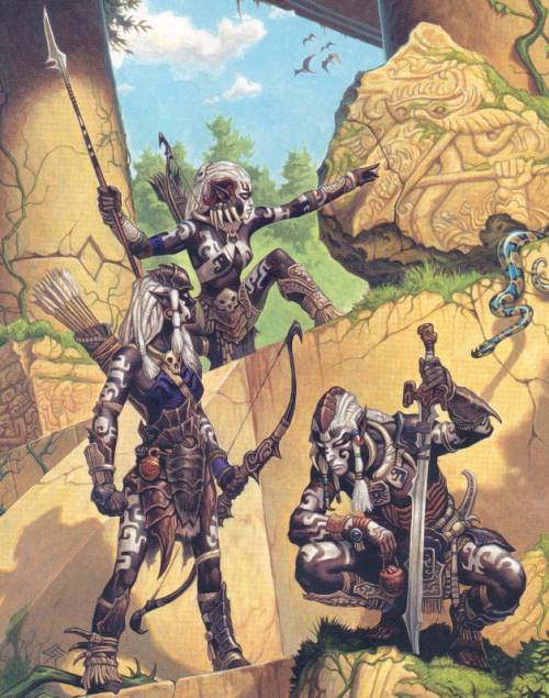 Trois Umbragènes explorant la surface